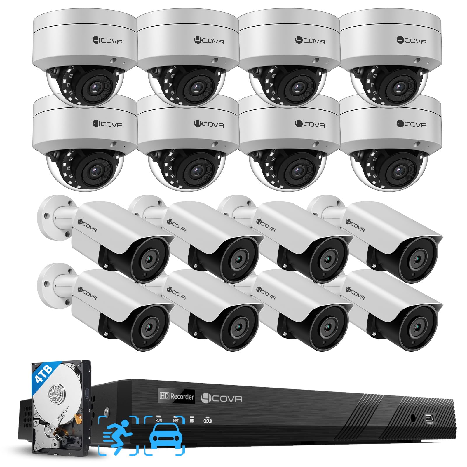 Amazon.com: 4COVR PoE 16 Camera Security System for Business, AI