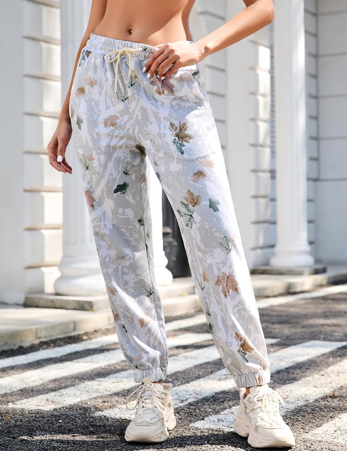 Kissonic Casual Camo Sweatpants for Women Elastic High Waisted Trendy Joggers Pants with Pockets - Image 3