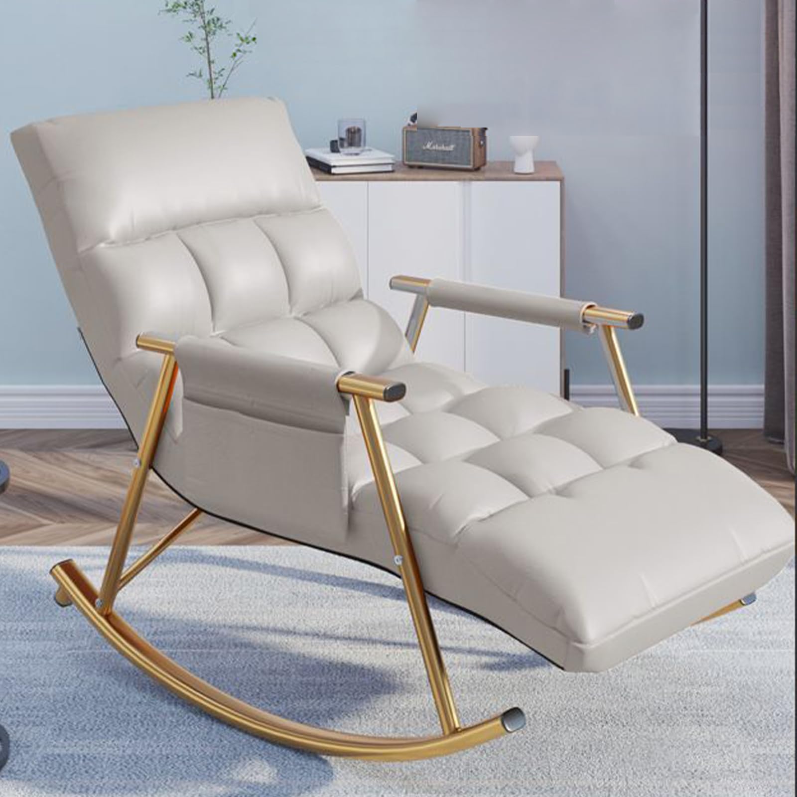 ロッキングチェア　ライトグレー Amazon｜ロッキングチェアリラックスライトグレーラウンジチェア