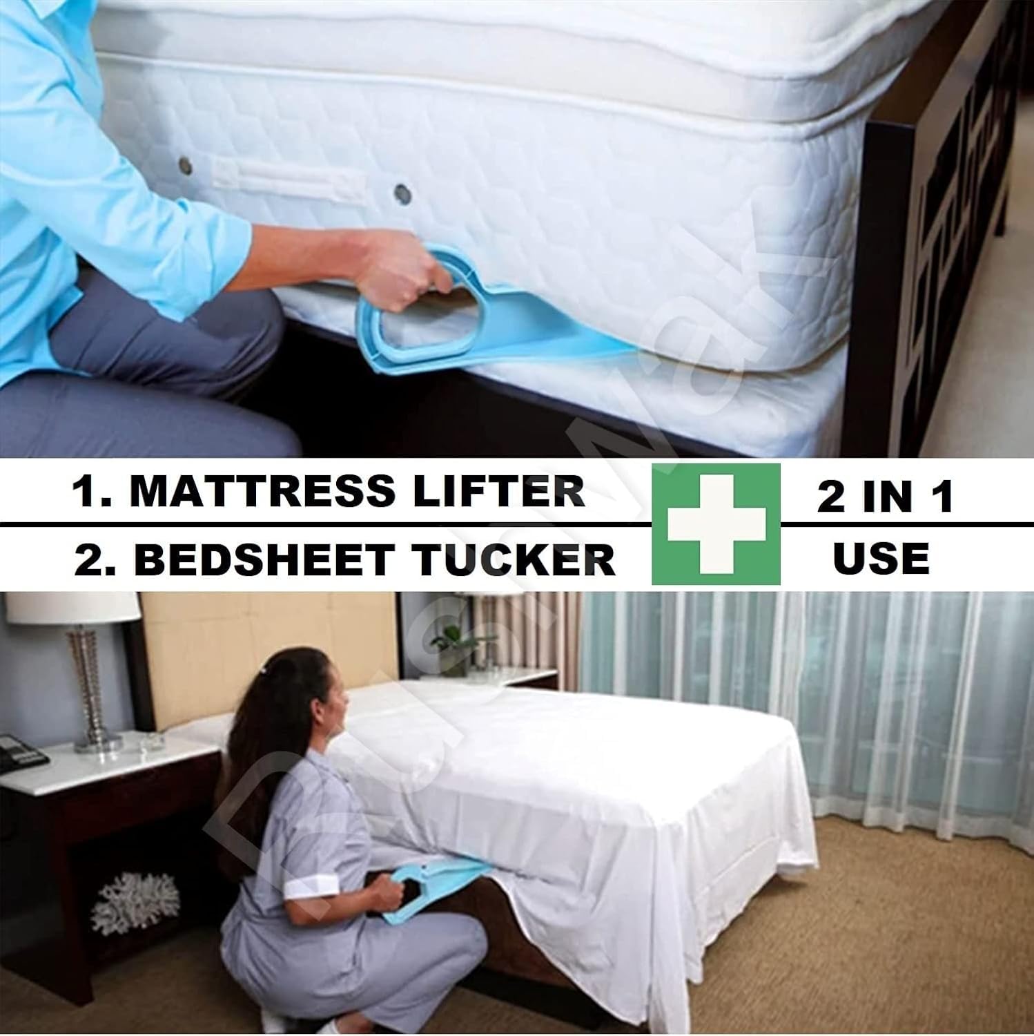 PEAKTASTE 2-Pack Mattress Lifter & Bedsheet Tucker, Bed Making Tool