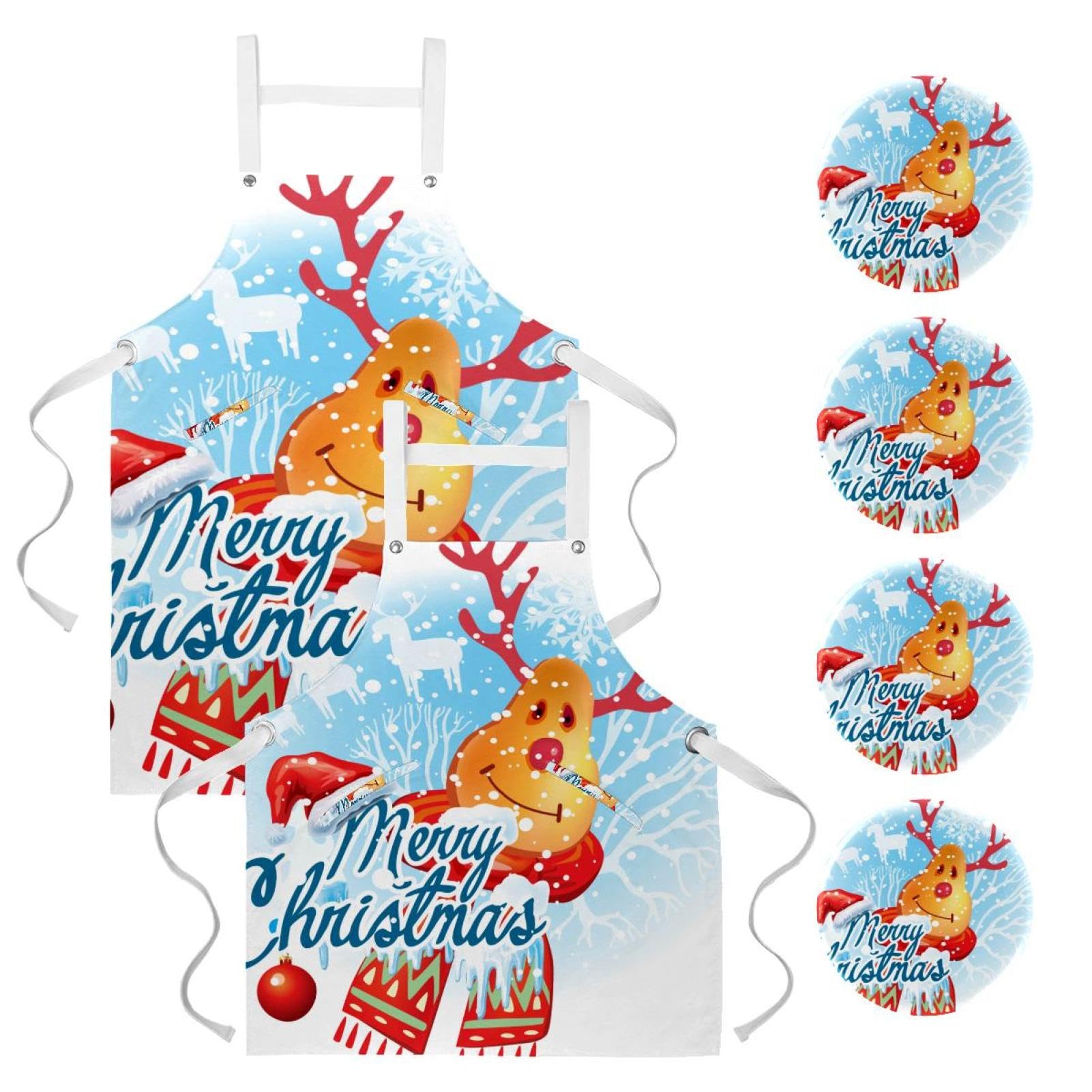 Tablier de cuisine multicolore One Size idéal comme cadeau de Noël