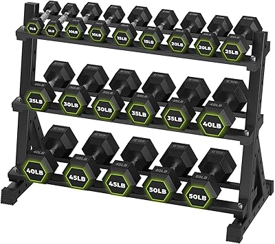 Hex Dumbbell Sets with Rack, 290-840 lb