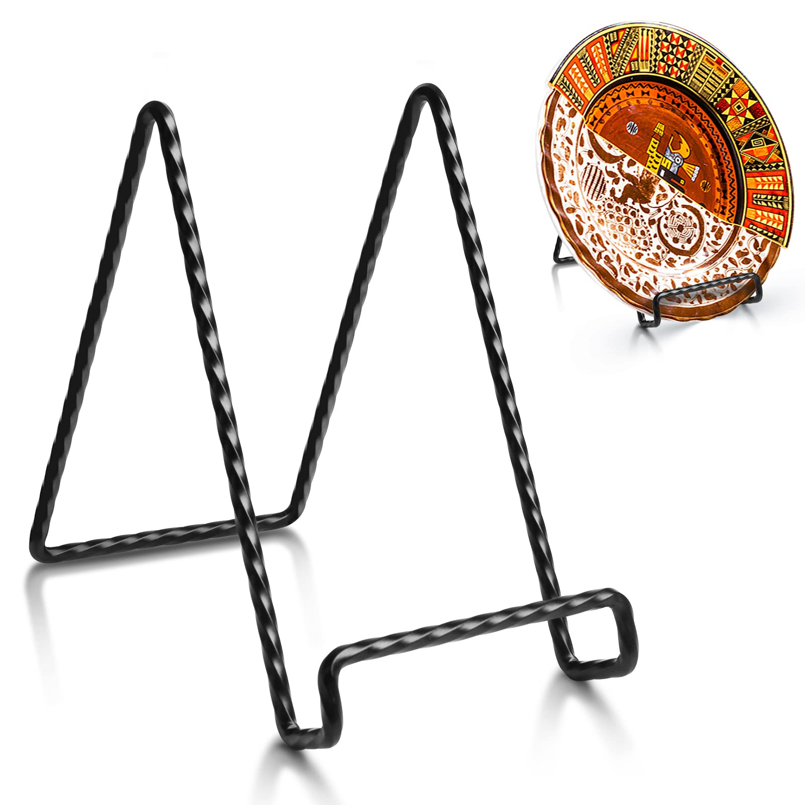 Teamkio 2Pcs Plate Stand Display, Metal Plate Holder Display Stand, Picture Frame Holder Stand, Easel Display Stand, Book Display Stand (6 Inch)