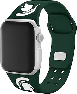 Affinity Bands Michigan State Spartans Silicone Sport Band compatible with Apple Watch (42/44/45mm Green)