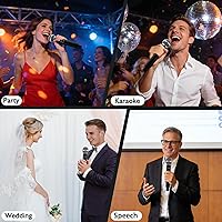 Vista 6 de Micrófonos inalámbricos, sistema de micrófono dinámico de mano dual profesional