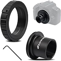 Vista 1 de Astromania T2 T Ring y adaptador de cámara de telescopio M42 T-Mount, anillo T para cámara Nikon SLR/DSLR con bayoneta F y adaptador T de 1,25