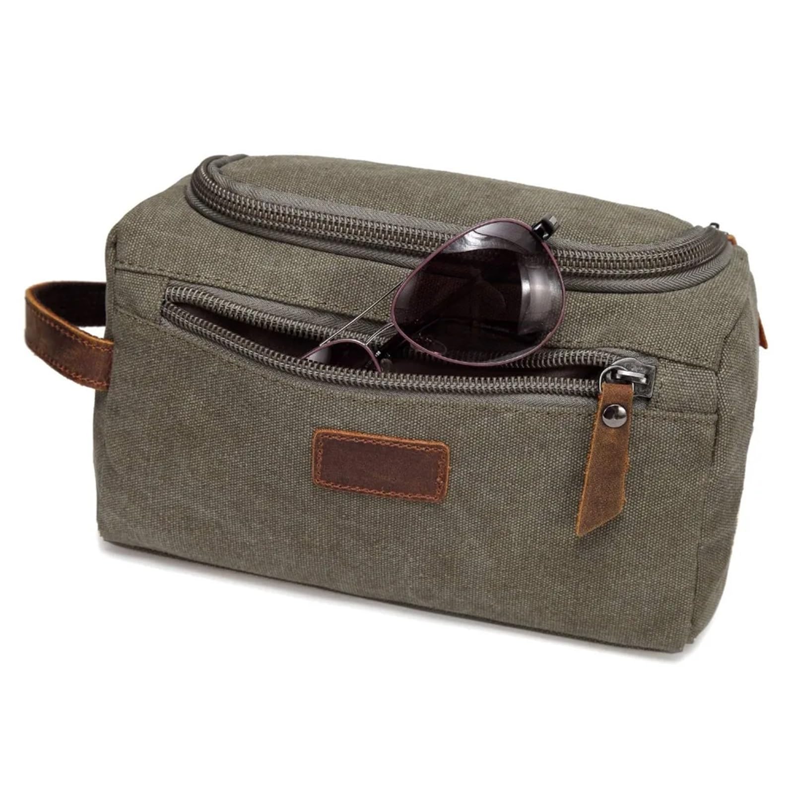 Borsa da toilette da viaggio Borsa da viaggio impermeabile uomo for trucco cosmetico, borsa, in tela, di grandi necessità, custodia toilette maschile(Brown)