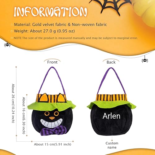 Miniatura 3 de Bolsas de golosinas de Halloween personalizadas con nombre personalizado para Halloween, bolsas de golosinas para dulce o truco, bolsas de