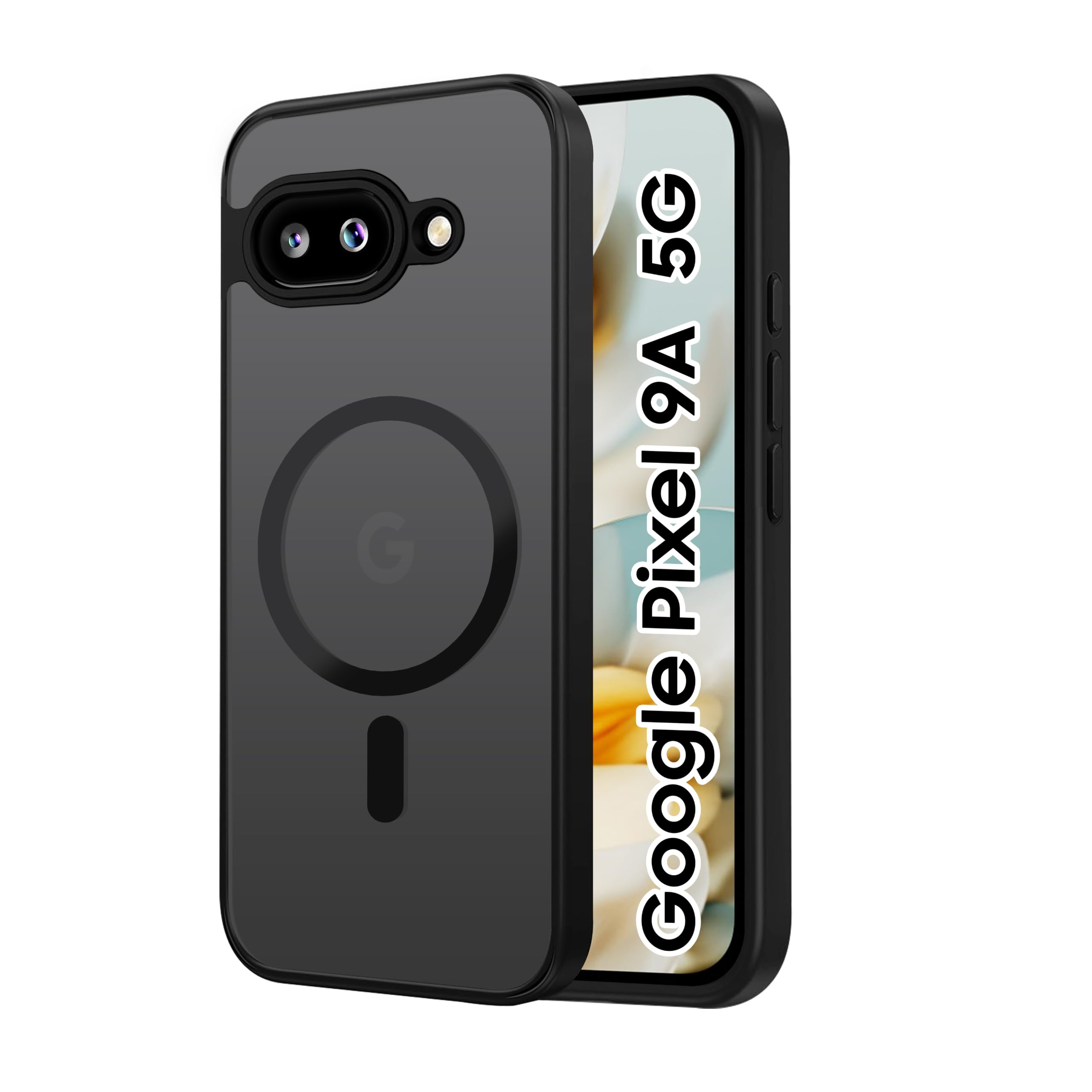 CEDO Magfit Cover for Google Pixel 9a (5G) | Mag-Safe Wireless Charging | Designed with Magnetic Lock Shockproof Phone Smooth Edge Translucent Smoke Matte Black Back Case Cover (Translucent Black)-image-18