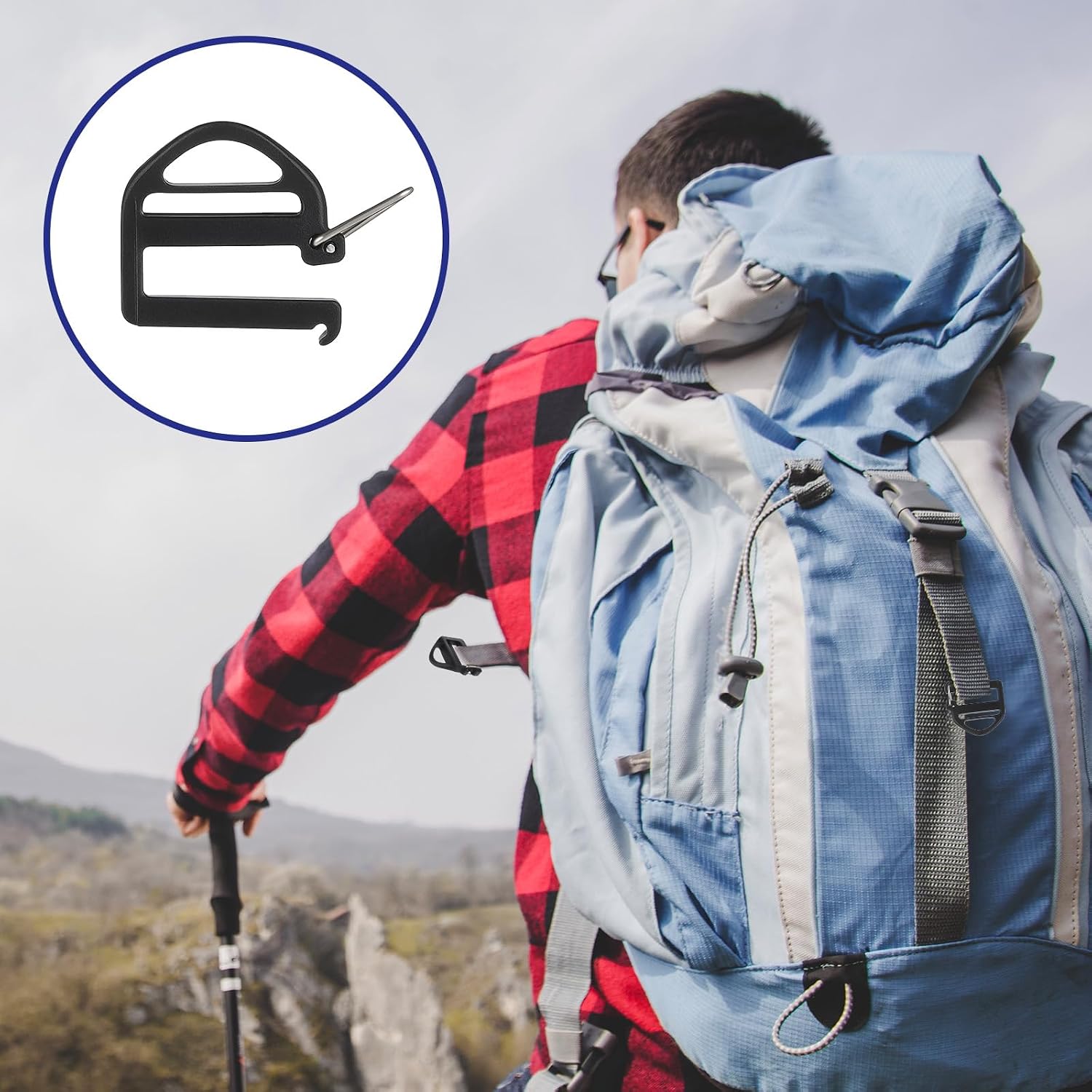 8 Pack Backpack Buckle Replacement, 25mm/1in Replacement Buckles Backpack Strap Clip with Open Lock for Bag Outdoor Equipment