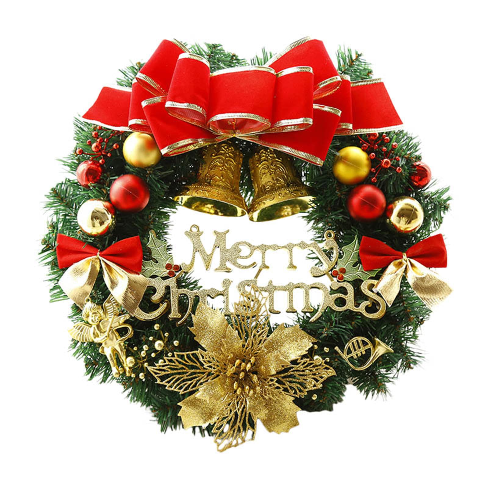 Yhplxyuus 30cm / 40cm Artificial Holiday Wreath Festive Party Supply Decorative Christmas Wreath for Indoor & Outdoor Decorations Front Door Ornament