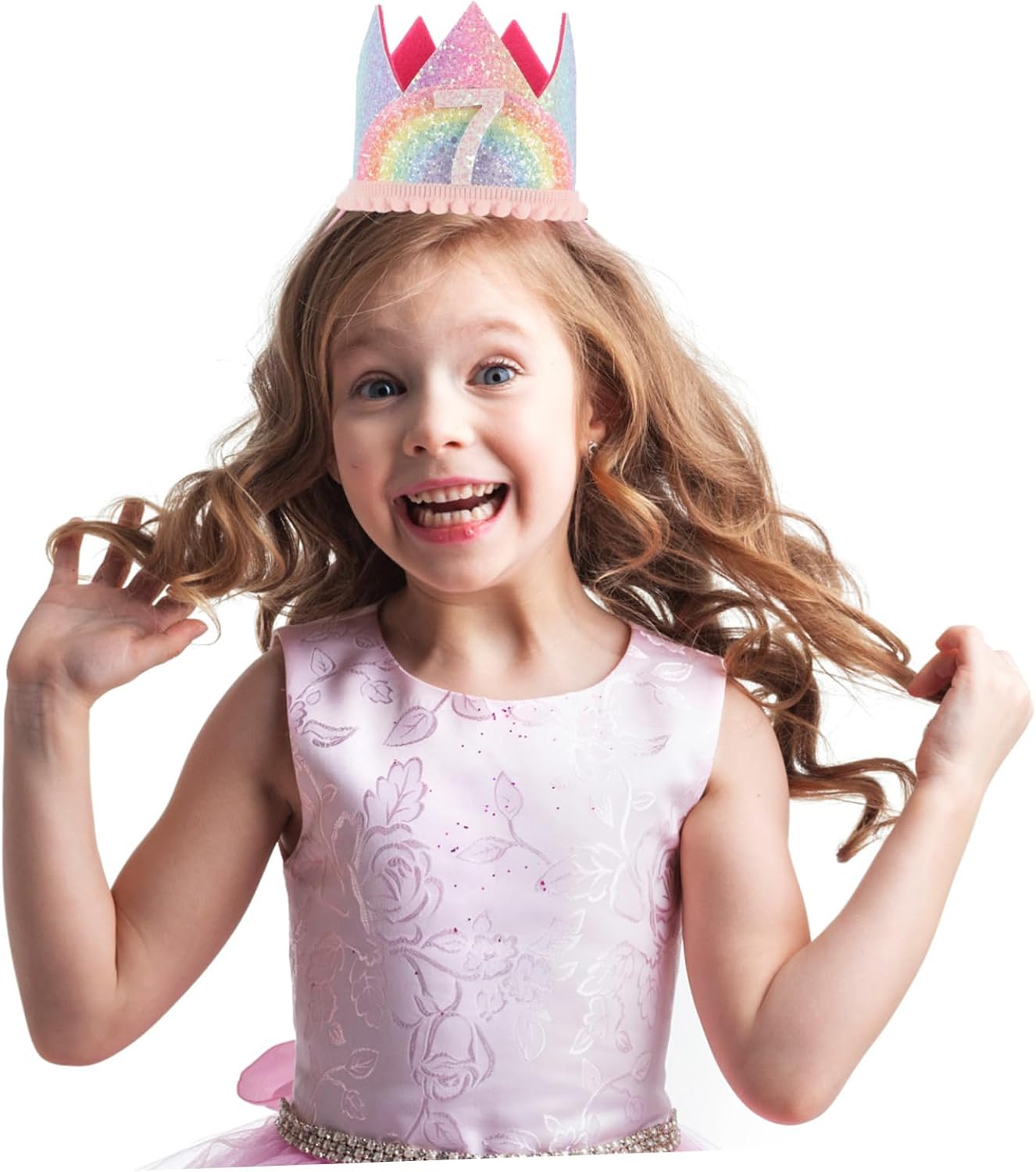 Fabric Number Birthday Crown Headband for Boy Girl Lightweight Crown Hat for Boys and Girls Birthday Party Photo Prop and Party Supplies