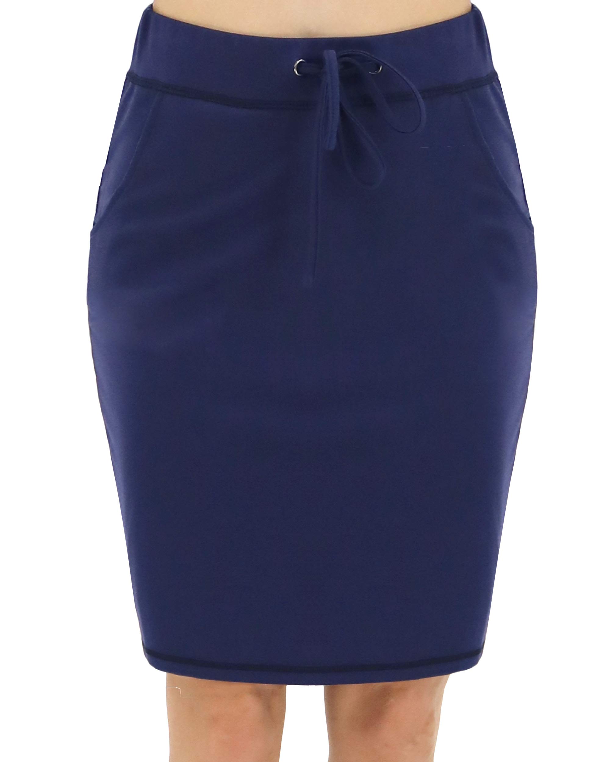 BENANCY Women's High Waist Stretch Pencil Skirt with Pockets