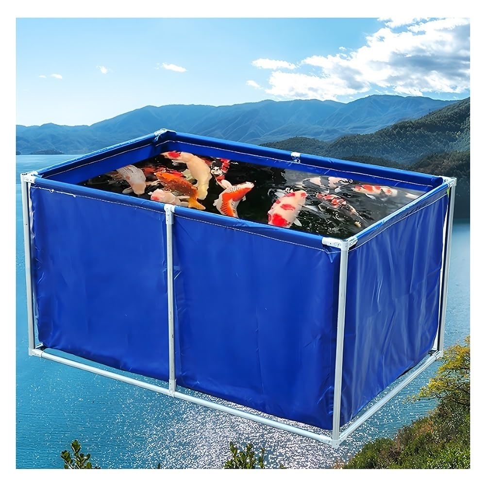 Generico Laghetto per Pesci da Esterno Resistente e di Grande capacità con valvola di Scarico - Acquario Portatile per Koi, Facile da Montare, Ideale per acquariologia in Giardino e nel Cortile.