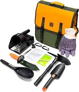 ASR Outdoor 19pc Metal Detector Accessories Kit with Unique Musette Treasure Finds Bag