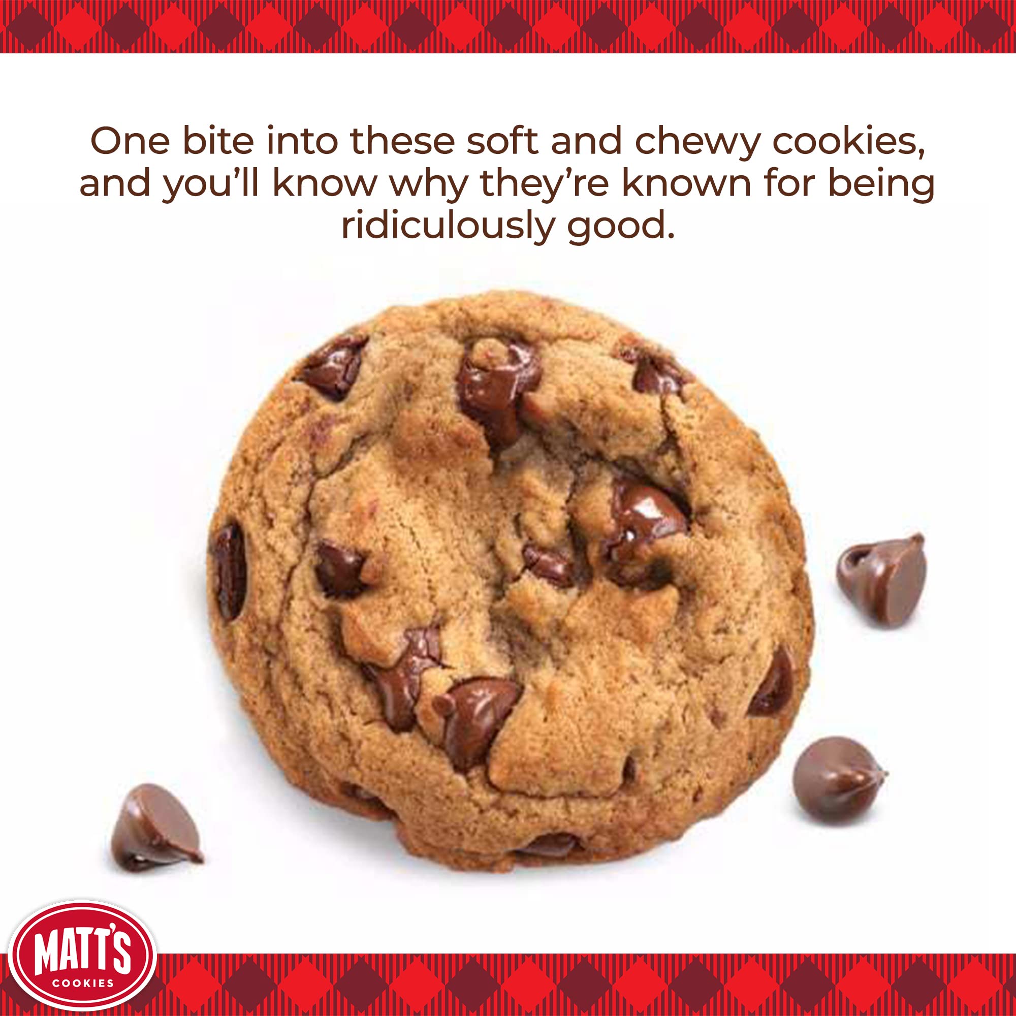 Matt's Cookies, Biscotti al Cioccolato, Biscotti Al Forno Morbido, Non OGM, 6 x 396g
