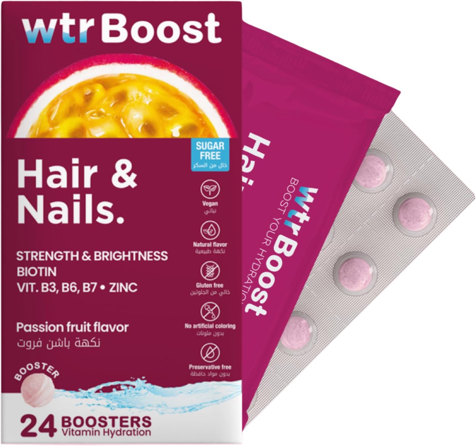 – Hair & Nails Multivitamin Hydration Tablets for Men & Women, Biotin, Zinc & Vitamin B Complex (B3, B5, B6, B12), Electrolyte Hydration Drink for Hair Growth & Nail Strength, Sugar Free 24 Tab