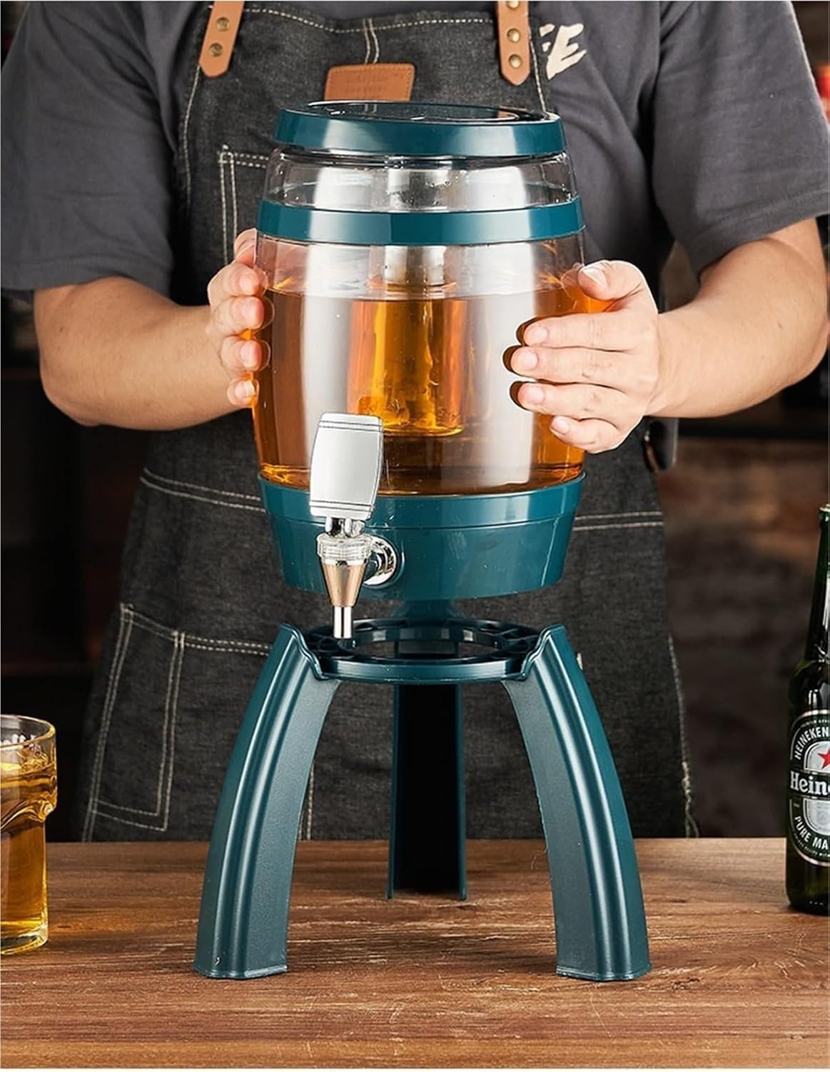 Servidor de Zumo para Fiestas, dispensador de Bebidas para Eventos y Bar en casa, contenedor de Agua Grande, Blanco, 25,5x41,5 cm