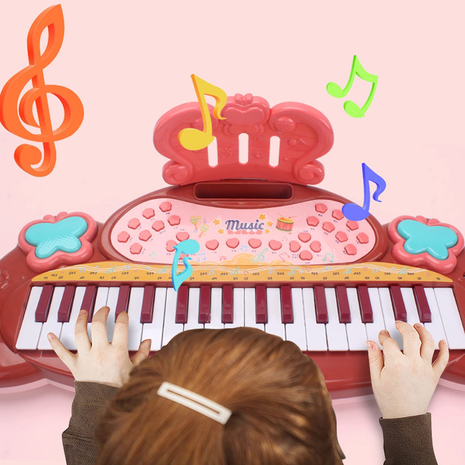 Generic Elektroniczne Pianino dla Dzieli, Edukacyjny Elektroniczny Instrument Muzyczny dla Dzieli, 37 Klawiszy, POLączeni Telefonizne Z Mikrofonem dla DzieieczZąt
