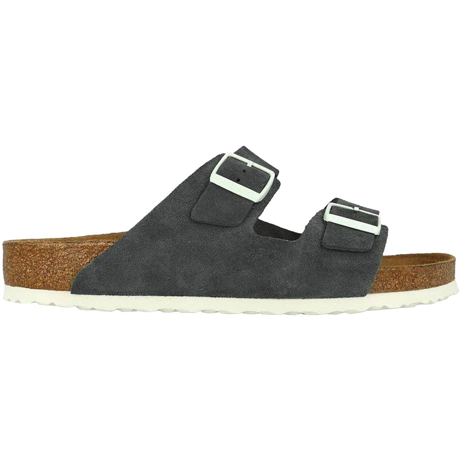Birkenstock Unisex Arizona Soft Footbed Suede Gunmetal Sandals 10 W 8 M US