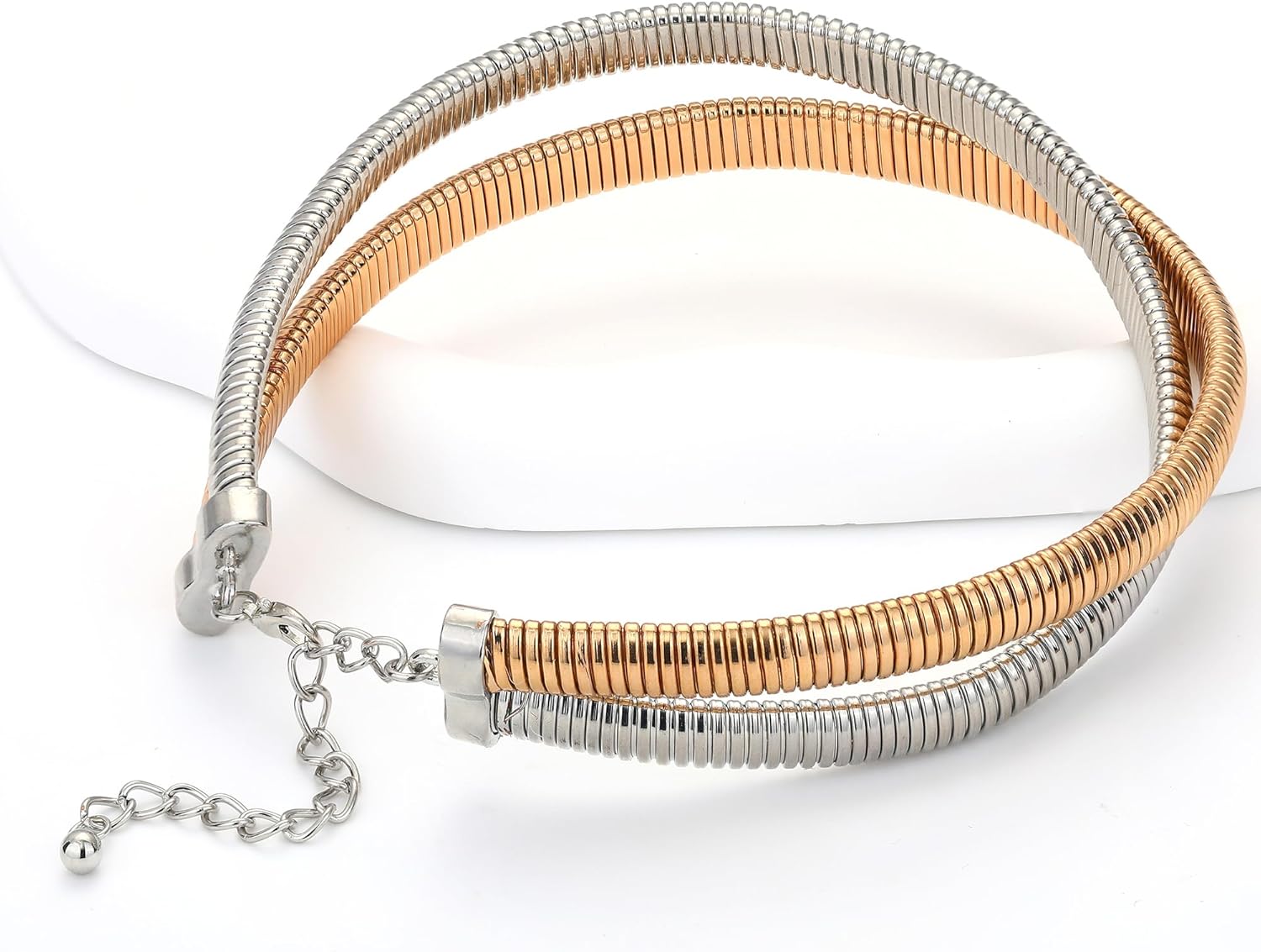 Chunky Gold Choker Necklace for Women, 14K Gold Plated Snake Chain Statement Necklace Triple Twsited Layered Choker Necklaces Jewelry Gifts - Image 4