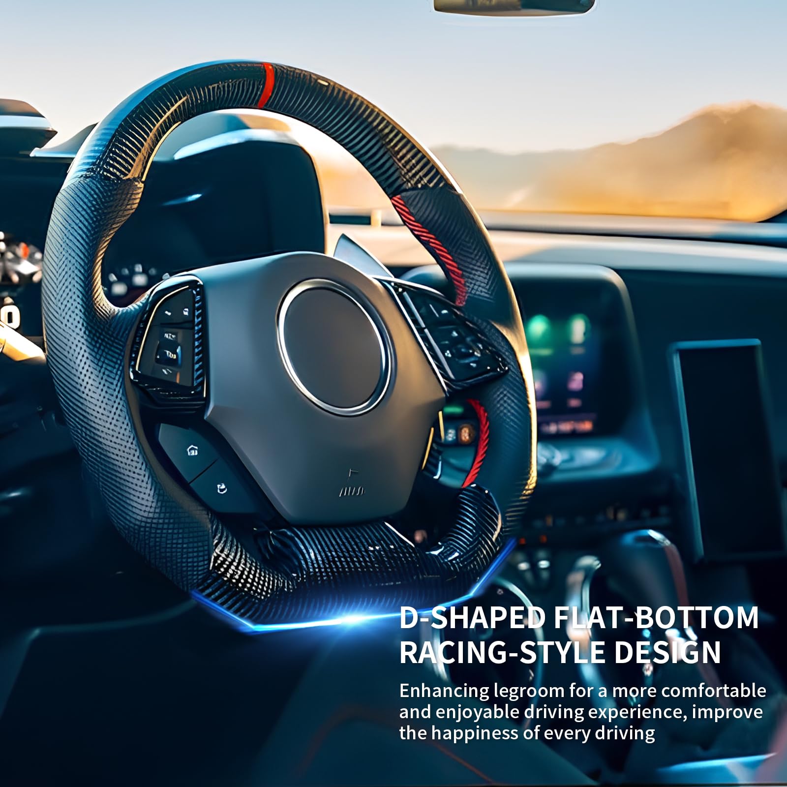 Amazon.com: EASSAFEX Carbon Fiber Steering Wheel for