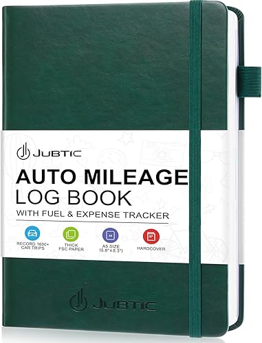 JUBTIC Libro de registro de kilometraje automático para impuestos, libro de registro de mantenimiento de vehículos, rastreador de kilometraje para