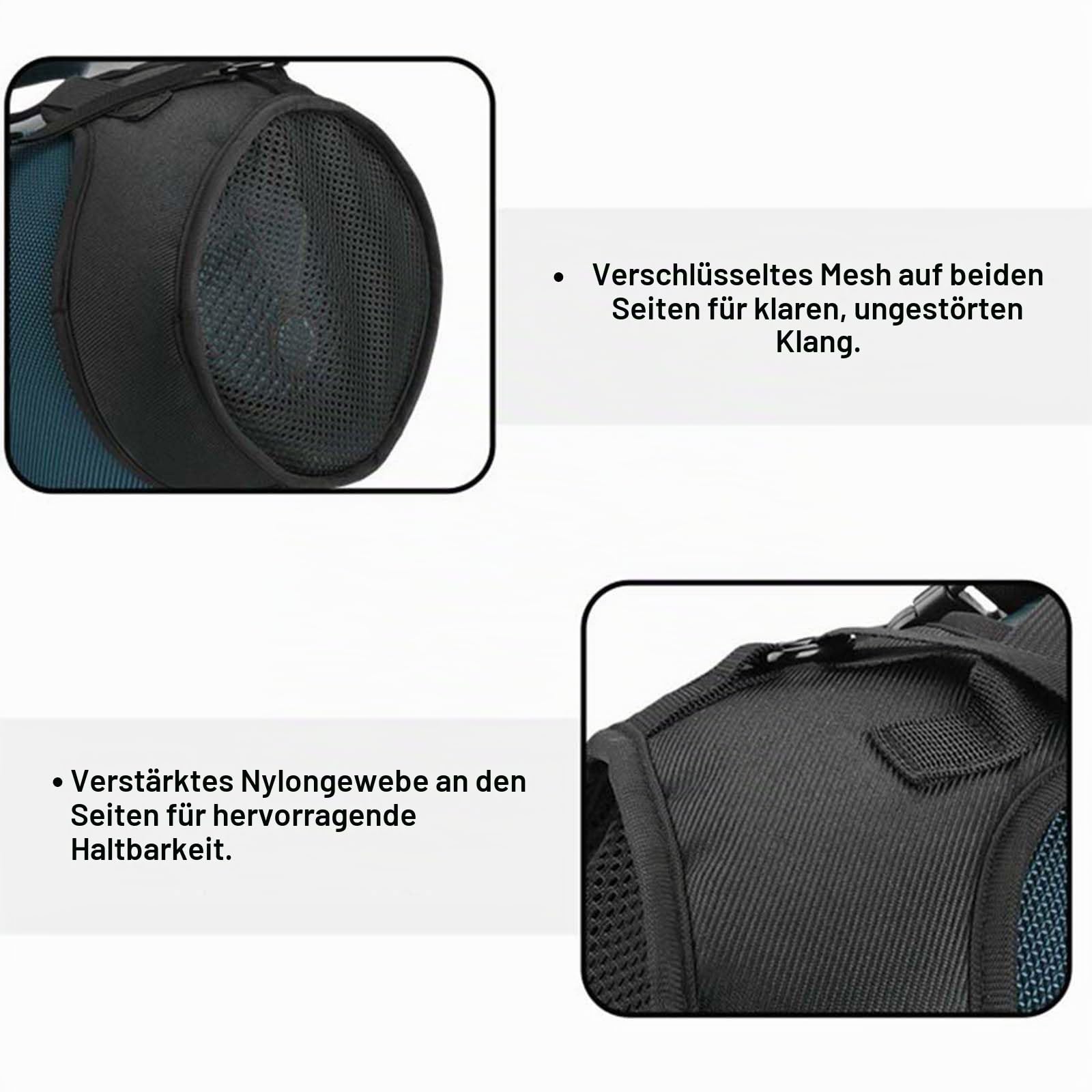 Tragbare Schutzhülle kompatibel mit JBL Boombox 4, Netz-Nylon-Abdeckung, Schultergurt, Schlinge mit Front-Pounch, Outdoor-Lautsprecher-Zubehör