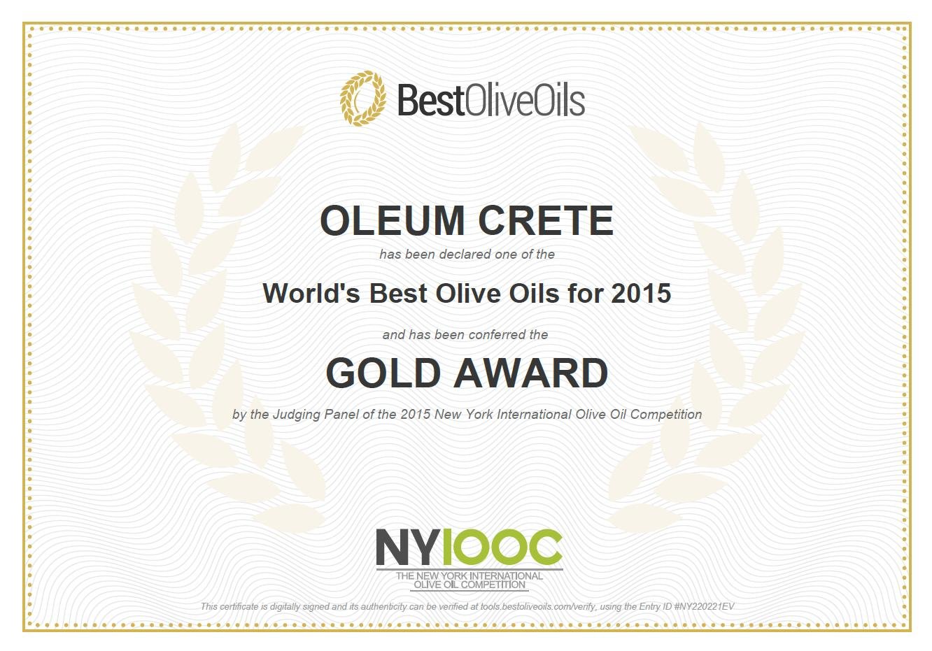 Oleum Crete BIO P.D.O. Messara/Timbaki/Kreta 3 x 1000ml herzhaftes-fruchtiges Olivenöl von Kreta. Hersteller mit über 92 internationalen Auszeichnungen. Sortenrein aus der Koroneiki-Olive.