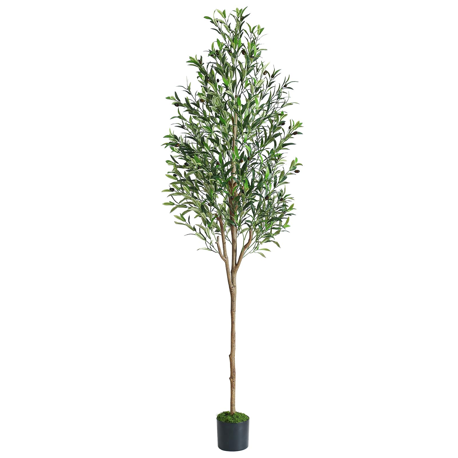alupssuc 7ft olive tree artificial indoor, fake tree potted faux olive trees with lifelike fruits and realistic leaves, artificial plants indoor fake plants for modern home office living room decor