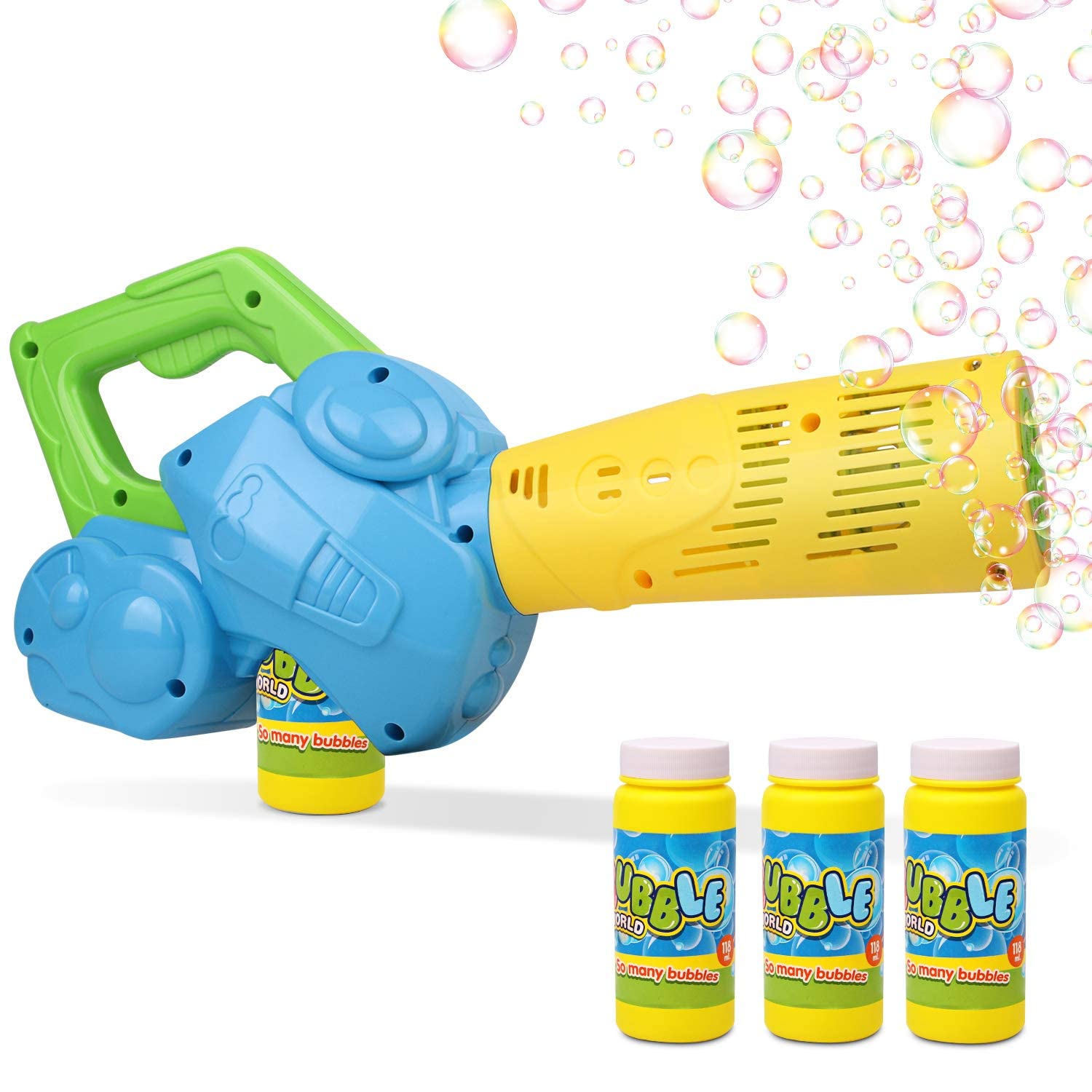 Duckura Bubble Leaf Blower for Toddlers, Kids Bubble Blower Machine with 3 Bubble Solutions, Summer Outdoor Backyard Toys, Christmas Stuffers Birthday Party Gifts for Boys Girls Age 2 3 4 5+ Year Old