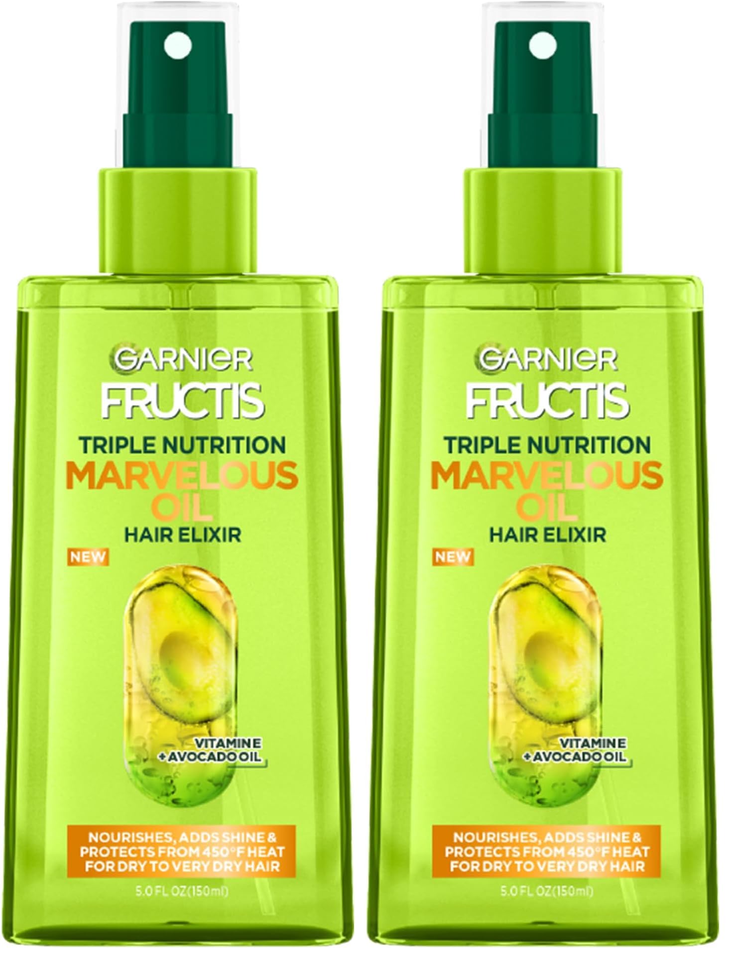 Garnier Fructis Triple Nutrition Marvelous Oil Hair Elixir, 5.0 Fl Oz, 1 Count (Packaging May Vary) (Pack of 2)