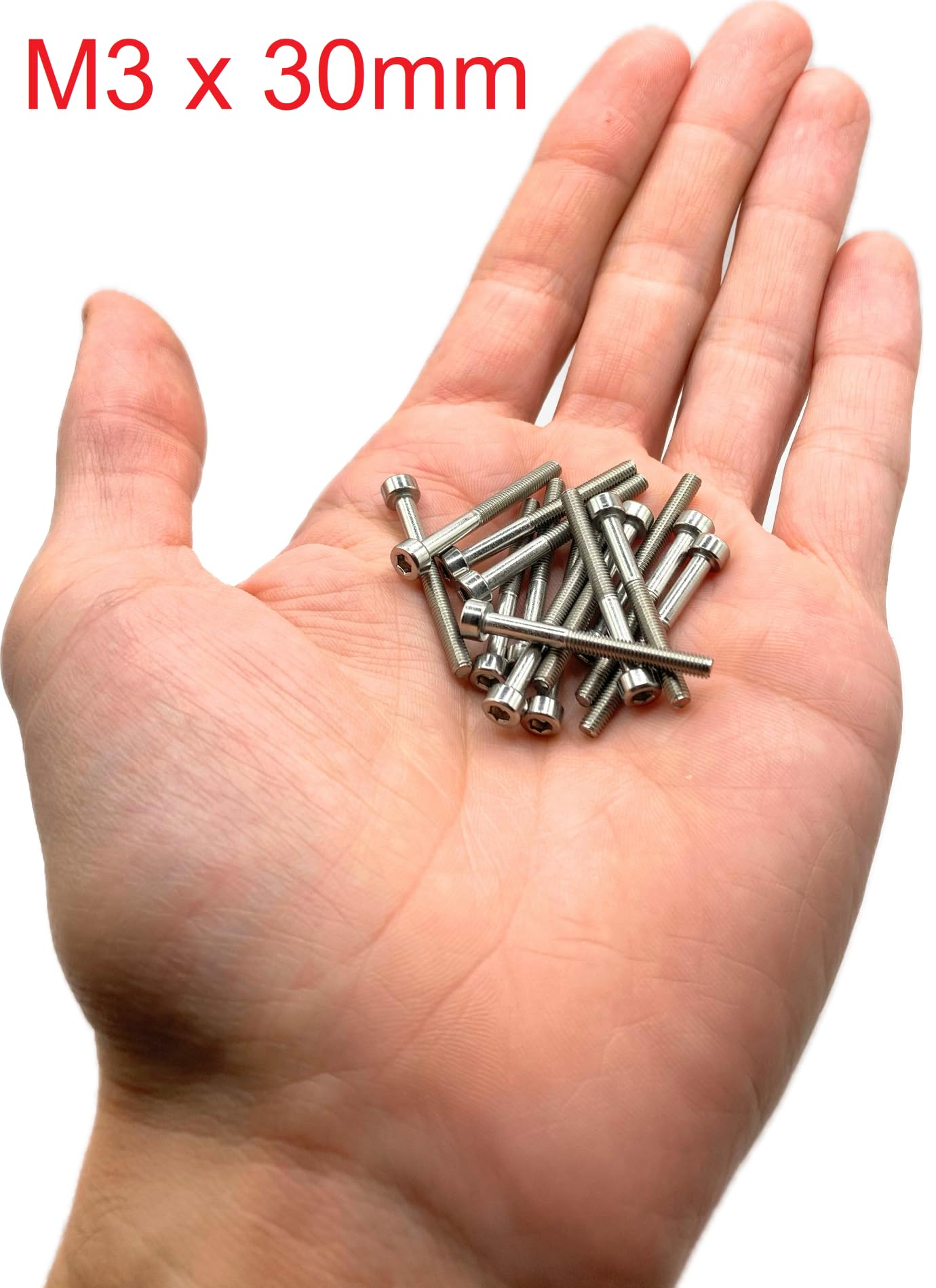 ProRaje Screws Stainless Steel M3 x 30 mm Cylinder Head BTR Diameter 3 x 30 mm, A2 stainless steel, M3 x 30mm - Image 2