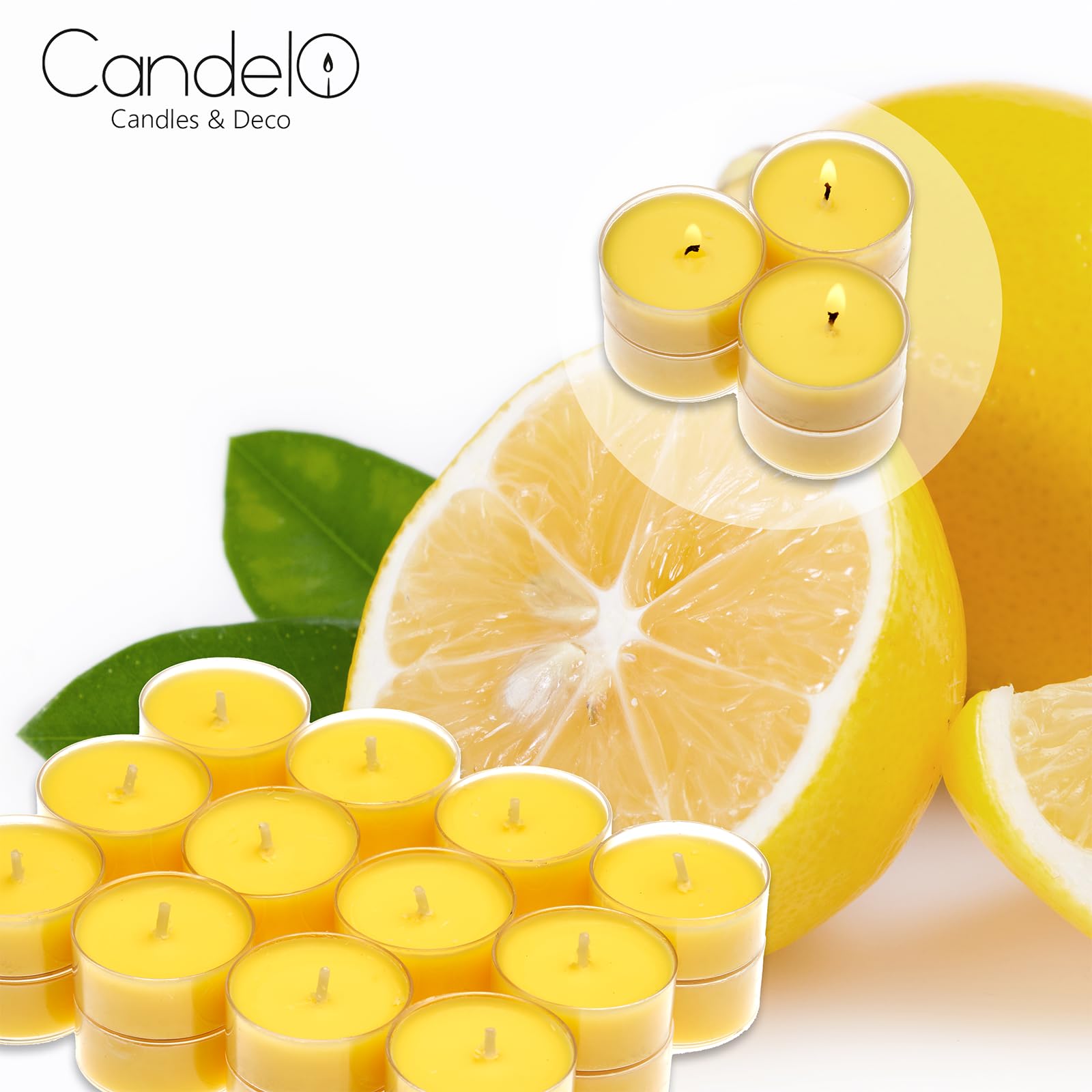 Candelo Lot De 24 Bougies Parfumées Ambiance – Bien-être – Lot De 24 Bougies Chauffe-plat Parfumées Dans Un étui En Plastique 1,7 X 3,8 Cm – Durée De Combustion 4 Heures