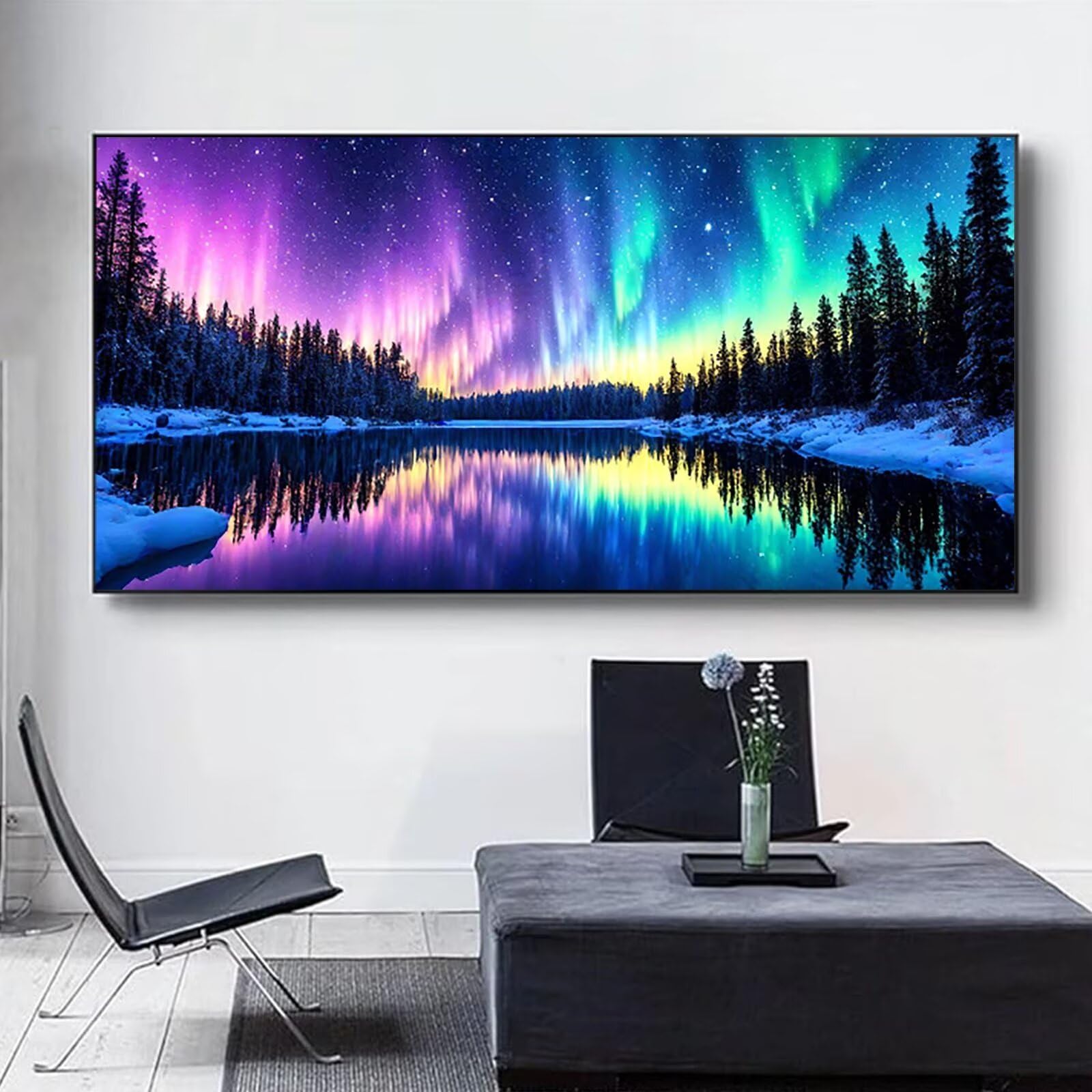Malen nach Zahlen Kinder Arktis Malen Nach Zahlen Erwachsene, Geschenke für Mädchen Junge Bastelset Set, Malen nach Zahlen Aurora | Malen nach Zahlen Ohne Rahmen, (60x120cm) Bastelset Erwachsene 0-5