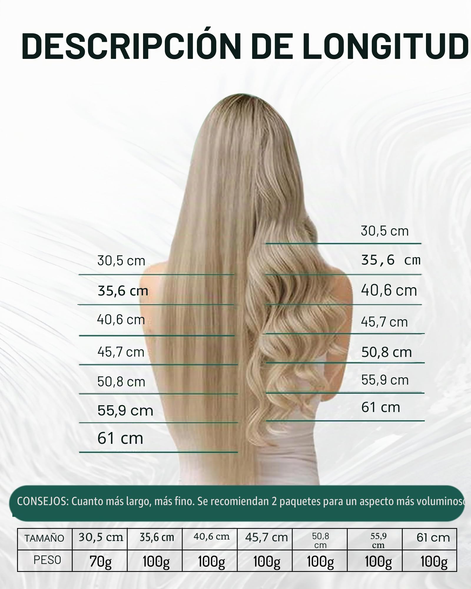 RUNATURE Extensiones Cortina Pelo Natural Rubio Ceniza Oscuro y Rubio Claro 35cm 100g Extensiones en Cortinas de Cabello Humano Liso #18AP60