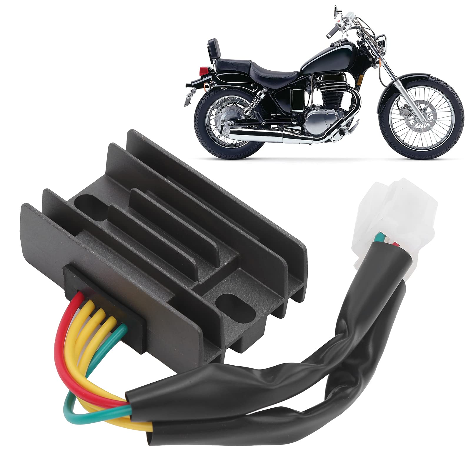 Regolatore di Tensione Raddrizzatore in Lega di Alluminio e ABS Adatto per EN 125/GN 250/GS 125/GZ 250 OE: 32800-24b10-45c00