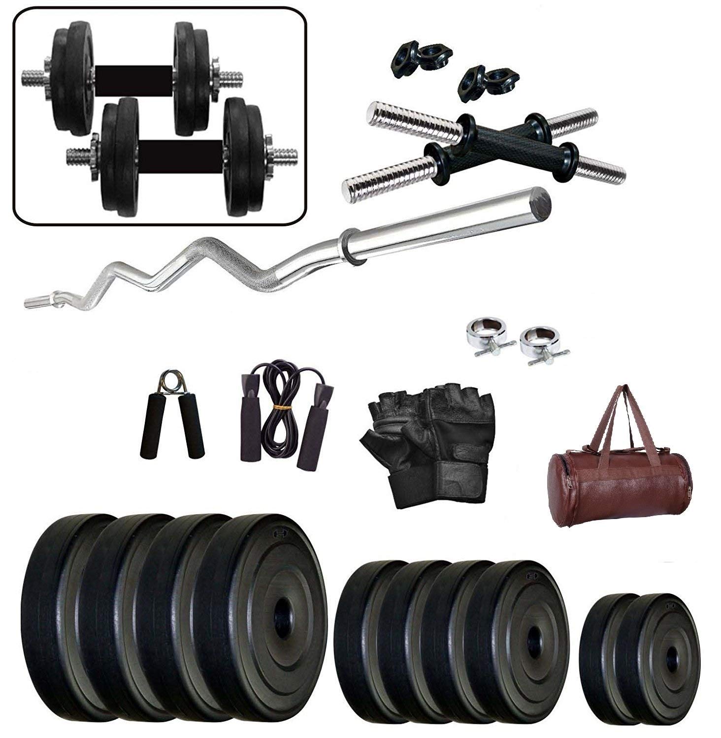 Klapp 20 Kg PVC Home Gym Set with 3 Feet Rod & Accessories-image-31