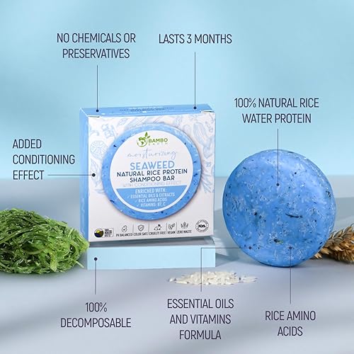 Miniatura 2 de Barra de champú de agua de proteína de arroz sólido con jabón para el cabello con efecto acondicionador - Barras de champú para cabello con todos