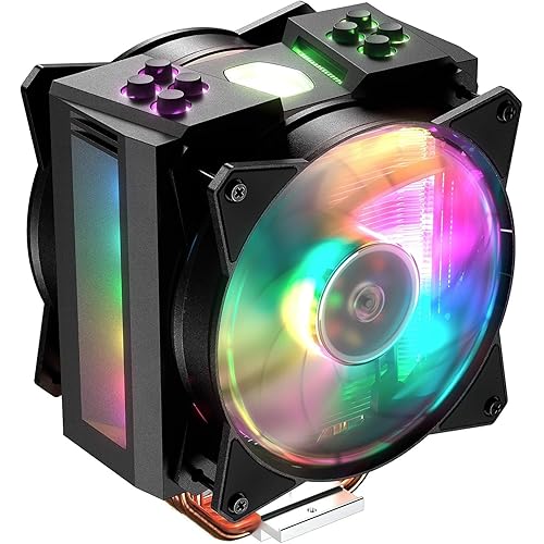 Cooler Master MasterAir MA410M ARGB CPU Air Cooler, Customizable ARGB, Aluminum Fins, Push-Pull MF120R Fans, 4 Copper Heat Pipes for AMD Ryzen AM4, Intel LGA1200/1151(MAM-T4PN-218PC-R1)