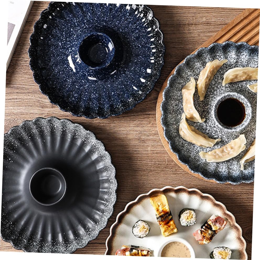 Plato de cerámica cuadrado para sushi y aperitivos azul miniatura 7