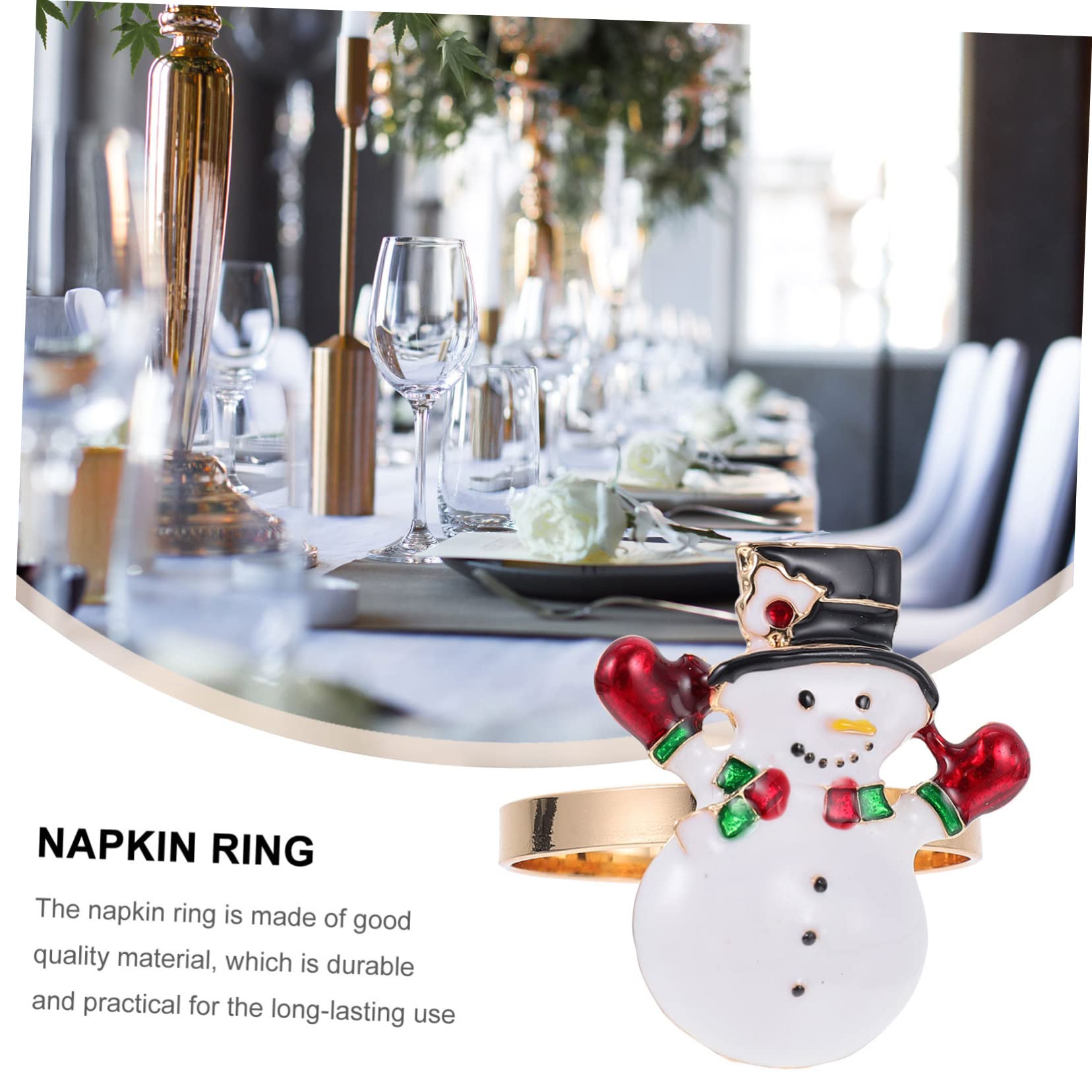 TOPBATHY 12 Pièces Boucle de Serviette Bonhomme de Neige Ronds de Serviette de Noël Anneau Porte-Serviette de Salle à Manger décor Couverts de Table Porte-Serviettes de noël l'automne Bague