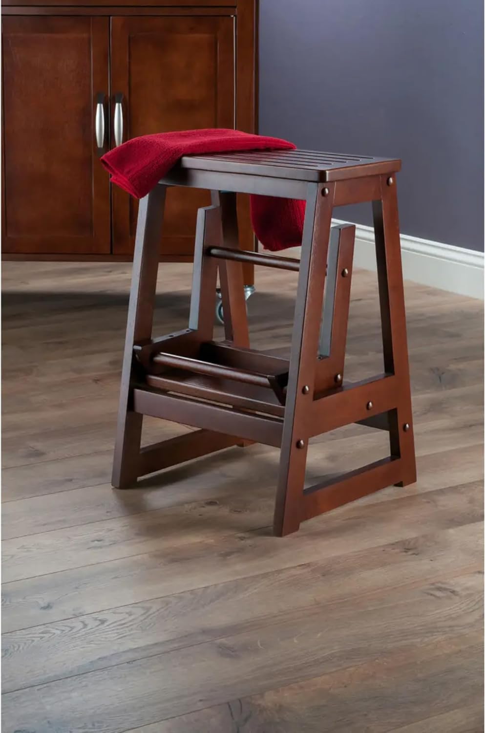 Wooden Foldable Step Stool - 21.5" - Brown