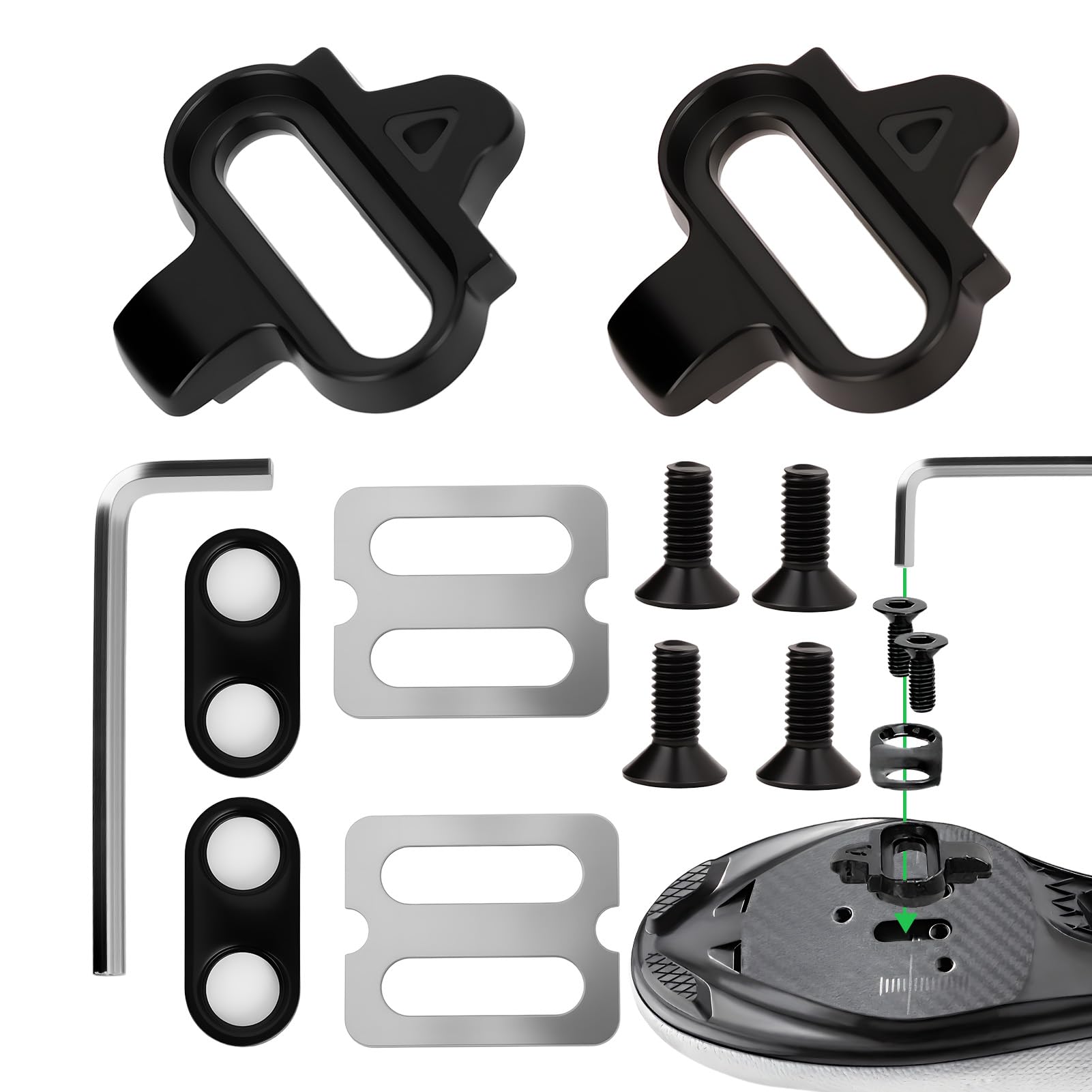 Cleats de bicicleta con placas antideslizantes compatibles con pedales Shimano MTB SPD (SH51) para Cleats Shimano SPD para entrenamiento en interiores, ciclismo al aire libre y commuting