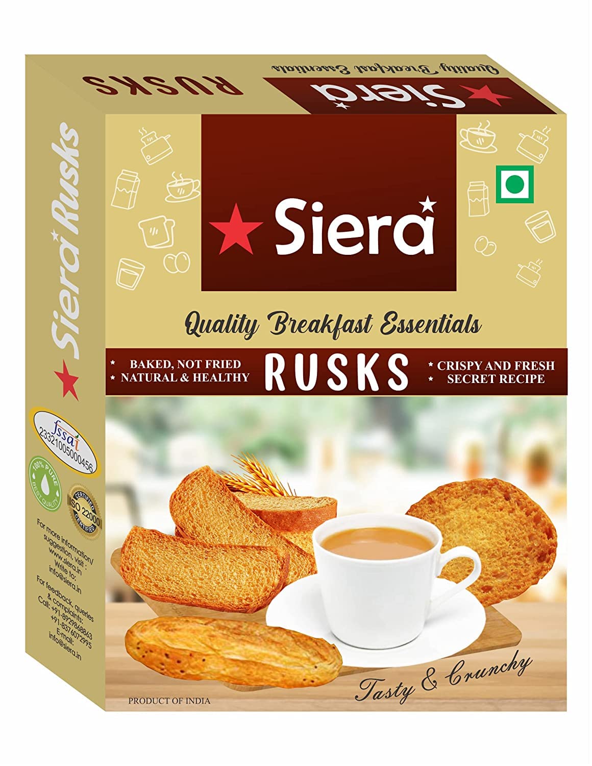 Siera All in One Breakfast Snacks Rusk/Biscuits/Fan Khari-Rusk (Delicious & Crispy) - 400 Gm… (B08RDQYN7B) Amazon Price History, Amazon Price Tracker