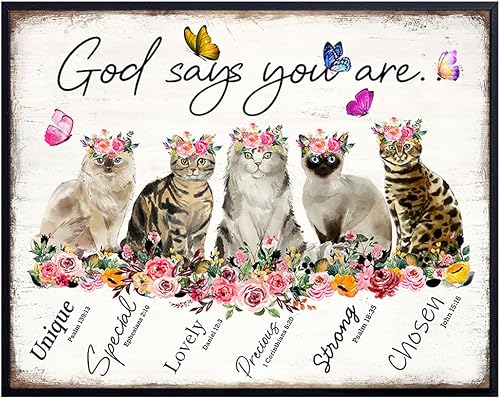 Christian Inspirational Wall Art 11x14 - Bible Verse Psalm Scripture Wall Decor for Women - Christian Gifts - Love, Faith, God Says - positive