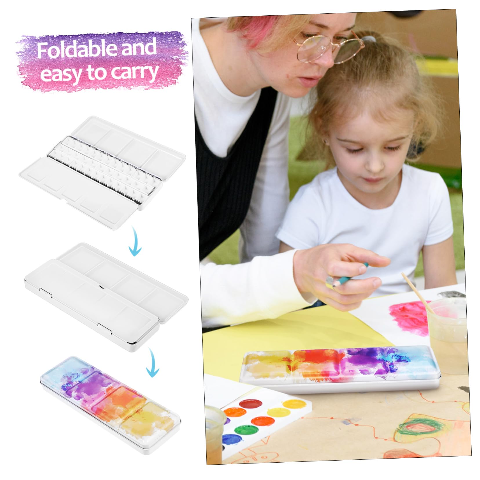 SHINEOFI 4 Stück Leerer Aquarell-palettenkasten Nasse Palette Wasserstift Pinsel Mini-reisefarbpalette Leere Dose Malpalette Aquarellstift Deckel Waschbar Eisen