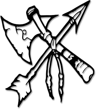 YATEASLU Arrow Wall Decor - Native American Wall Art & Viking Decor Metal Axe with Arrows, 12.5"x11" Black Rustproof Home Decor for Living Room, Office, Garden - Gift of Strength & Unity