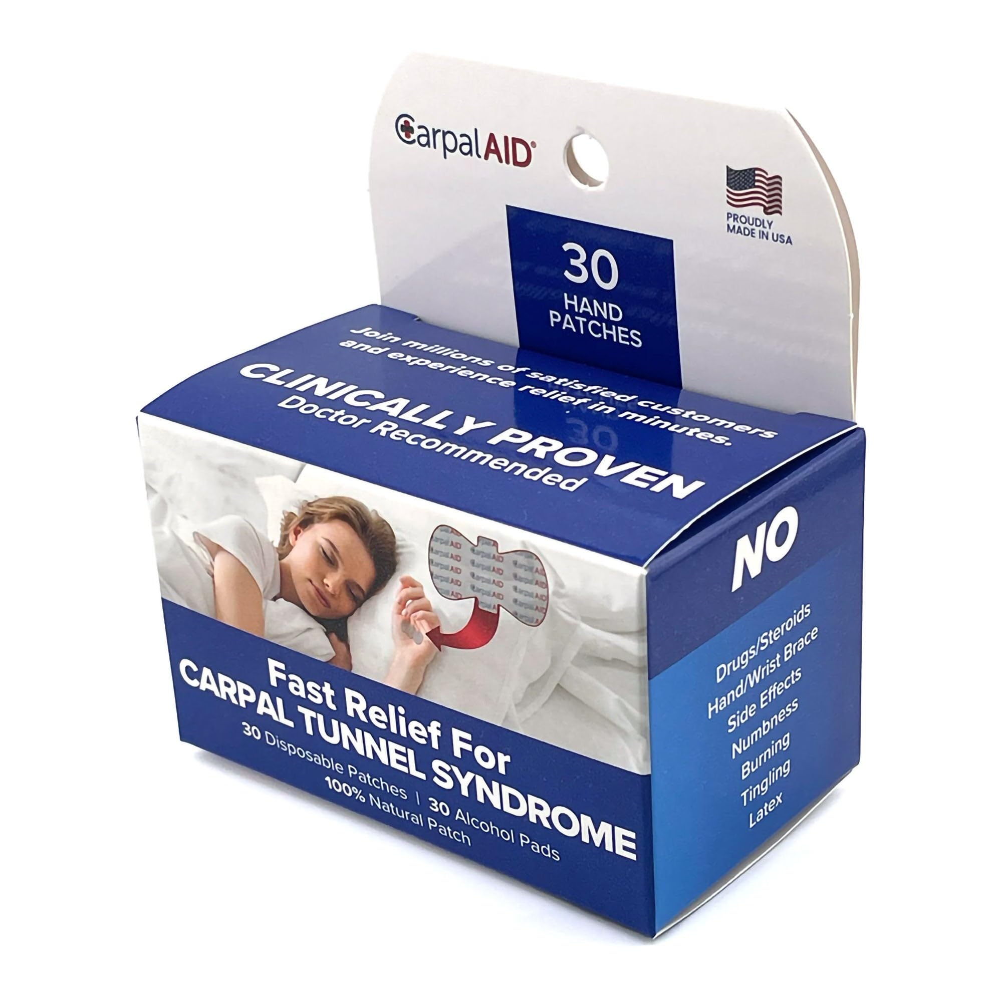 Soporte de túnel carpiano adhesivo de plástico transparente para cualquier mano CA-30PK UNI, 30 unidades