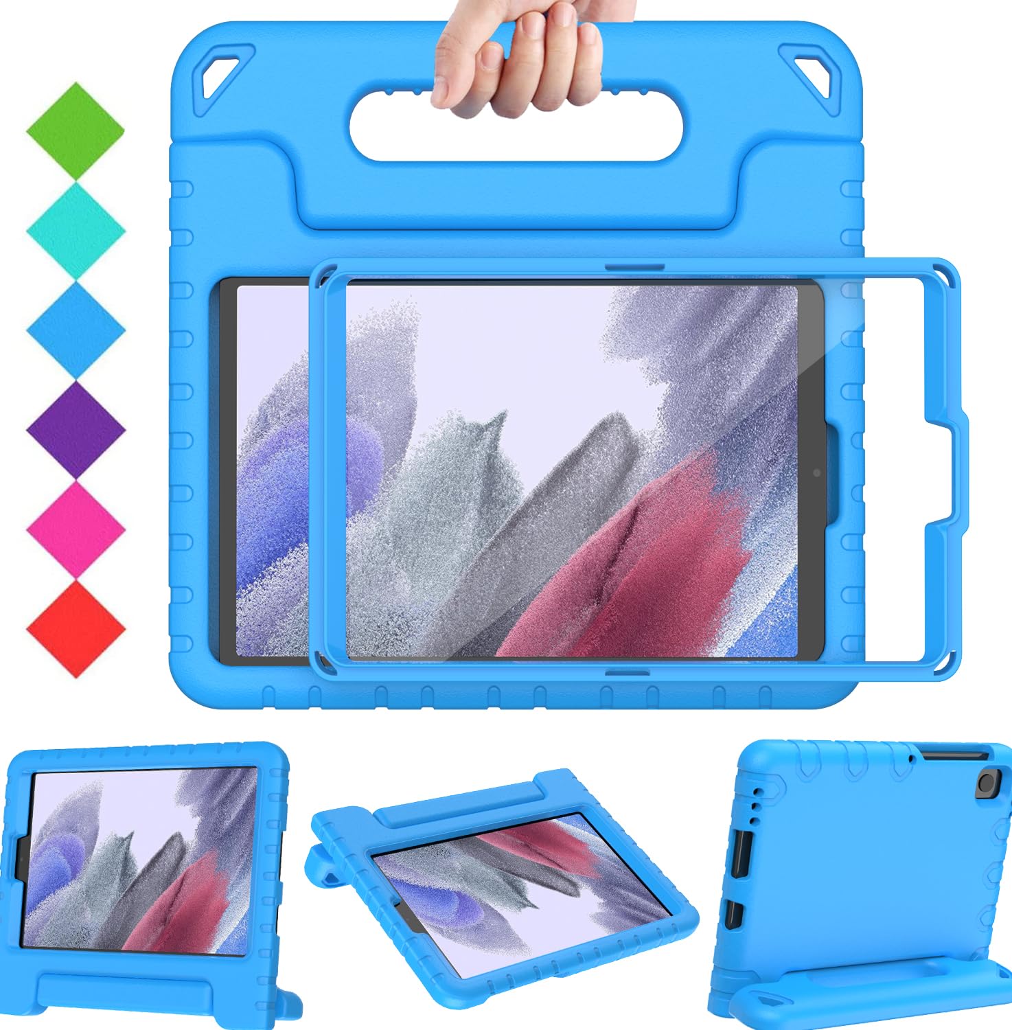 BMOUO Kids Case for Samsung Galaxy Tab A7 Lite 8.7 inch 2021,Galaxy Tab A7 Lite Case,Shockproof Lightweight Convertible Handle Stand Case for Samsung Galaxy Tab A7 Lite 8.7" (SM-T220/T225),Blue (B0969QRJW1) Amazon Price History, Amazon Price Tracker